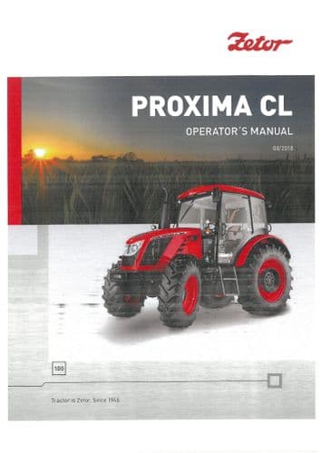 Zetor Tractor Major HS 80 - 2018 Operators Manual