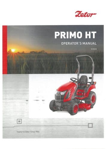 Zetor Tractor Primo HT 20 Operators Manual
