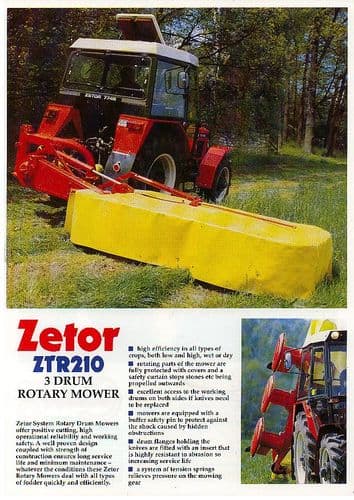 Zetor ZTR210 3 Drum Rotary Mower Brochure