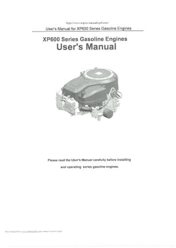 Zongshen Gasoline Engine XP600 Operators Manual