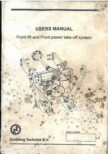 Zuidberg Techniek Front Lift & Front Power Take Off System Operators Manual