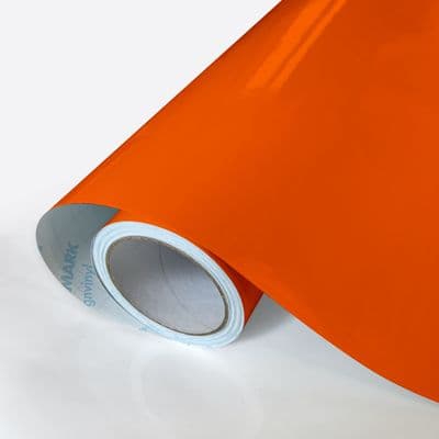 100 micron Gloss Signal Orange Wrapping Film Vinyl with Air Release Adhesive - CC13