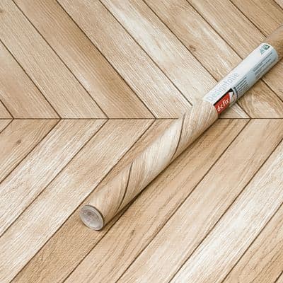 2m x 67cm Chevron Wood Sticky Vinyl Wrap (346-8200)