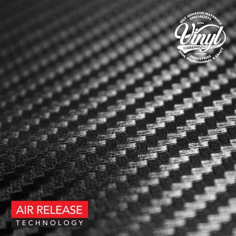 3D Black Carbon Fibre Vinyl Wrap flexible with Air Release Adhesive