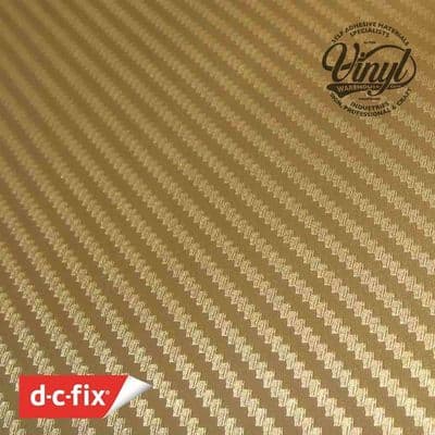 3D Gold Carbon Fibre Vinyl Wrap, (flexible with Air Release Adhesive)
