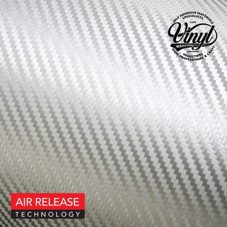 3D Silver Grey Carbon Fibre Vinyl Wrap flexible with Air Release Adhesive