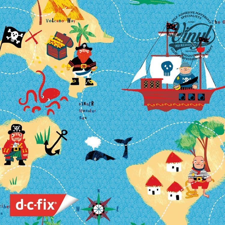 45cm Pirate Jack Print Sticky Vinyl Fablon 2003233 Cut to size from 1