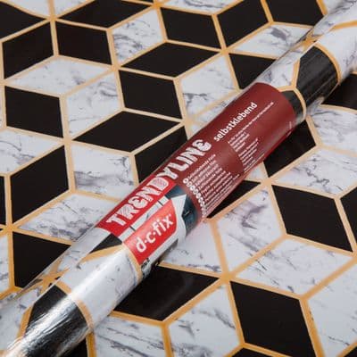 45cm x 1.5m Trendyline Coppas Geometric Sticky Back Vinyl (343-1023)