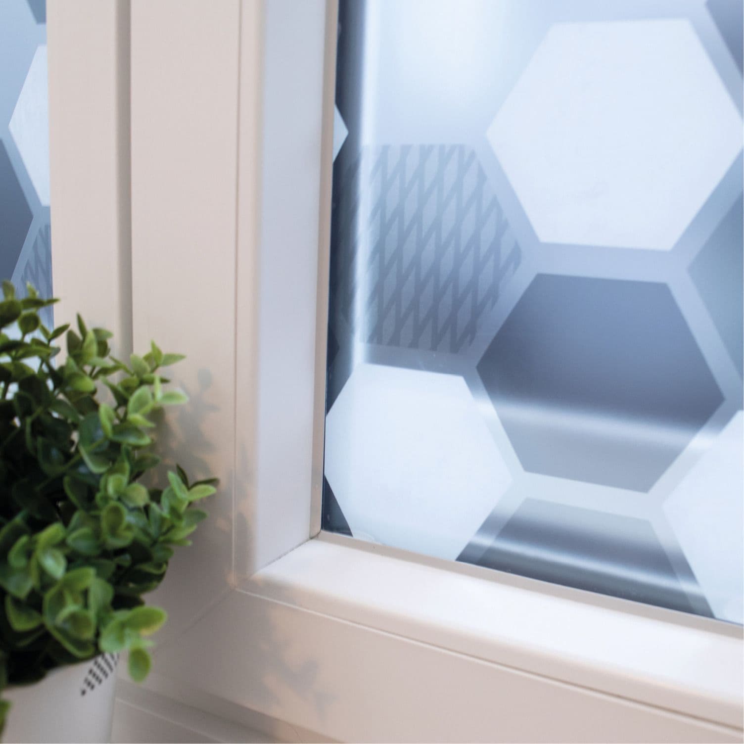 90cm Static Premium Wide Hexagons Window Privacy Film 216-5039 1m to ...