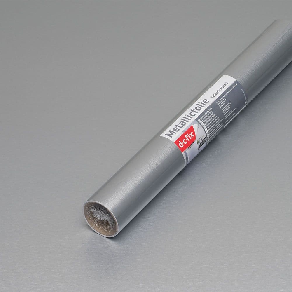 90cm Wide Brushed Platinum Silver Metal Sticky Backed Vinyl 202-5203 ...