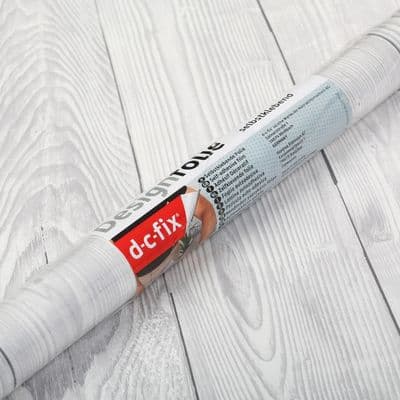 90cm x 2.1m Shabby White Wood Sticky Back Vinyl (346-5382)