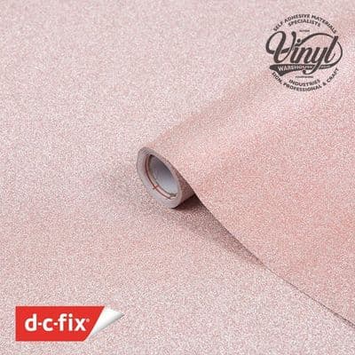 AWAITING STOCK: D-C-Fix Rose Pink Glitter Sticky Back Craft Vinyl (341-8013) 67cm x 2m
