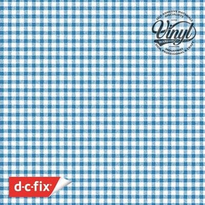 Blue Fine Chequered Print Sticky Vinyl (346-0290) 45cm x 2m