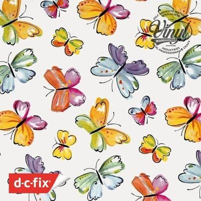 Colourful Butterfly Sticky Vinyl (346-0377) 45cm x 2m