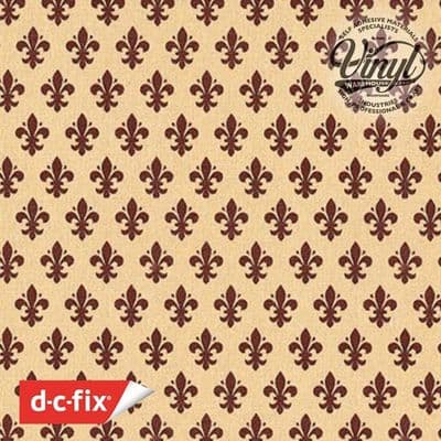 d-c-fix Brown Heritage Fleu-de-lis sticky back furniture wrap 200-2060 (W)45cm (L)1m to 15m