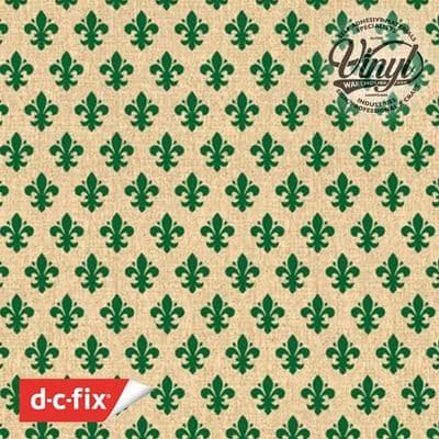 d-c-fix Green Heritage Fleu-de-lis sticky back furniture wrap 200-2471 (W)45cm (L)1m to 15m