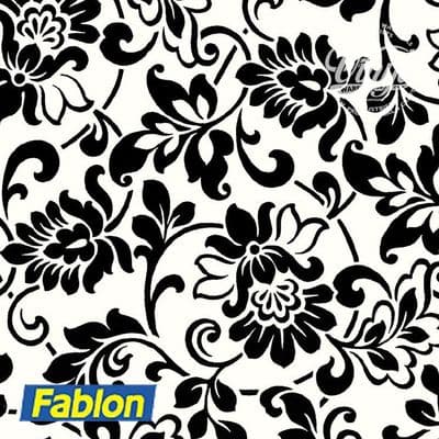 Damask Black & White Sticky Vinyl Fablon (FAB10247) 45cm x 2m