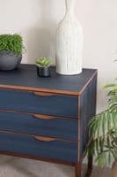 DISCONTINUED: Quadro Heavy Embossed Night Blue Wood Vinyl Fablon (343-8306)