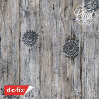 End of line: 2m x 45cm Rustic Paternoster Wood Sticky Vinyl (346-0631)