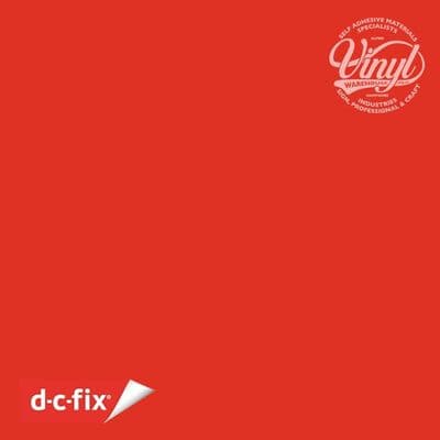 END OF LINE: d-c-fix Gloss Zinnober Red sticky back furniture wrap 200-2880 (W)45cm (L)1m to 15m