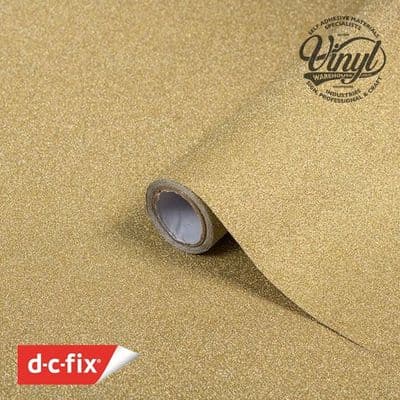 End of line: D-C-Fix Gold Glitter Sticky Back Craft Vinyl (341-8014) 67cm x 2m