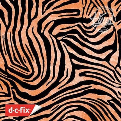 END OF LINEStunning Velvet Embossed Sumatra Tiger Print Sticky Vinyl Fablon - 303-0200 - 45cm x 1.2m