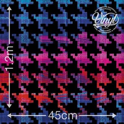 EOL: Stunning Velvet Embossed Charlotte 'Houndstooth' Sticky Vinyl Fablon - 303-0202 - 45cm x 1.2m