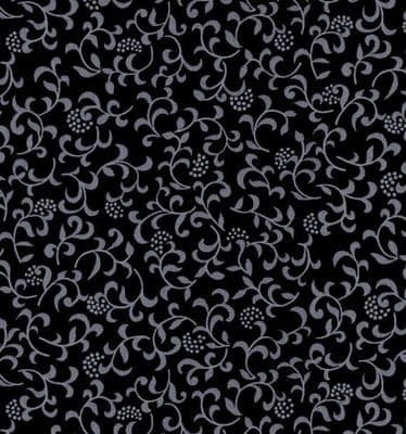 Gloss Black Fleu de lis Extra Thick Sticky Vinyl (343-1003) 45cm x 1.5m