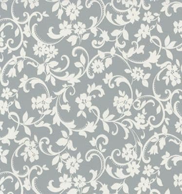 Grey Fleu de lis Print Sticky Vinyl Fablon (FAB11905) 45cm x 2M