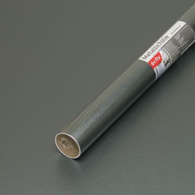 Metallic Brushed Platinum Grey Sticky Vinyl Fablon (347-0527) 45cm x 2m