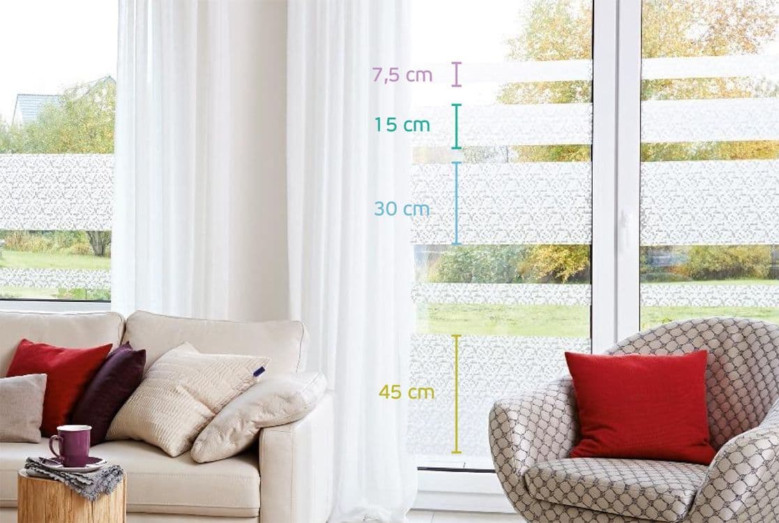 Modern Decorative Static Window Stripes - Ava - Full Roll 10m x 45cm