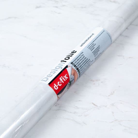 NO LONGER STOCK45cm d-c-fix Romeo Matt White/Grey Marble Sticky Vinyl Wrap (200-3249) from 1m to 15m