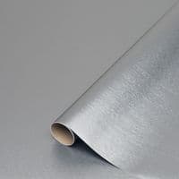 NO STOCK: 90cm Wide Brushed Platinum Silver Metal Sticky Backed Vinyl (202-5203) from 1 to 15m long