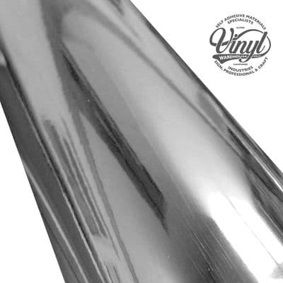 Polish Foil Chrome Silver Single Sided Adhesive Vinyl - 610mm & 1220mm wide