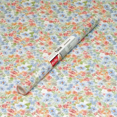 Romantic Flower Print Sticky Vinyl (346-0102) 45cm x 2m