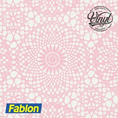 Soft Pink Contour Rose Print Sticky Vinyl (FAB12647) 45cm x 2m
