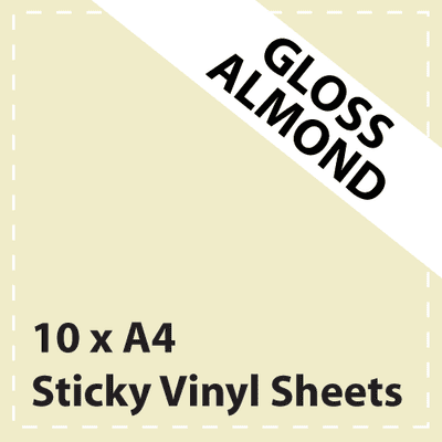 Vinyl Sheets 10 x A4 Gloss Almond Cream Sticky Vinyl Sheets - Craft Robo, CriCut & Crafts