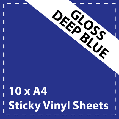 Vinyl Sheets 10 x A4 Gloss Deep Blue Sticky Vinyl Sheets - Craft Robo, CriCut & Crafts
