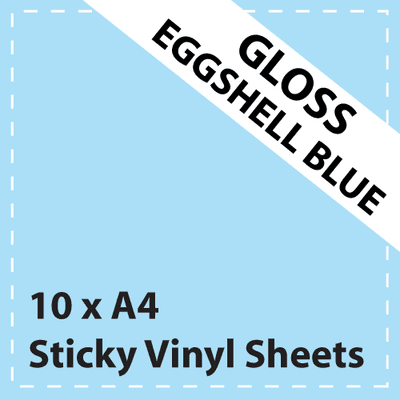 Vinyl Sheets 10 x A4 Gloss Eggshell Blue Sticky Vinyl Sheets - Craft Robo, CriCut & Crafts (1)