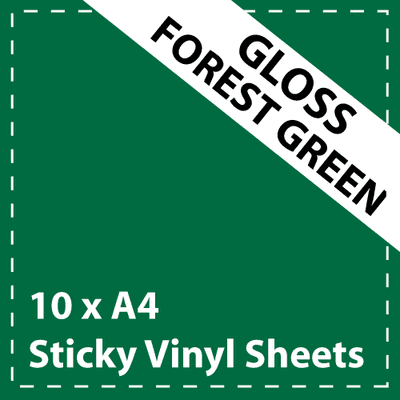 Vinyl Sheets 10 x A4 Gloss Forest Green Sticky Vinyl Sheets - Craft Robo, CriCut & Crafts