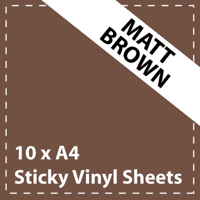 Vinyl Sheets 10 x A4 Matt Brown Sticky Vinyl Sheets - Craft Robo, CriCut & Crafts