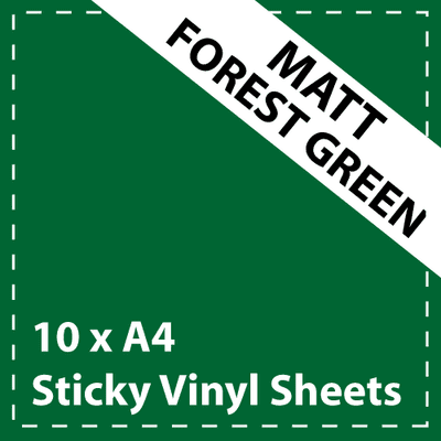 Vinyl Sheets 10 x A4 Matt Forest Green Sticky Vinyl Sheets - Craft Robo, CriCut & Crafts