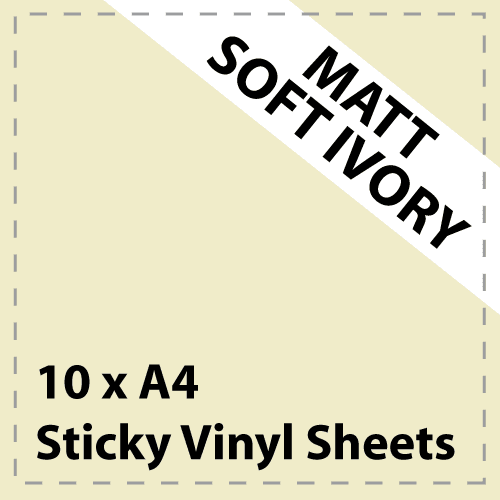 Vinyl Sheets 10 x A4 Matt Ivory Sticky Vinyl Sheets Craft Robo CriCut