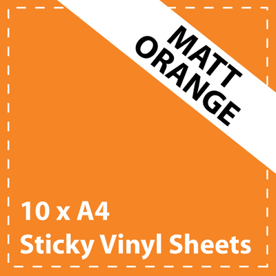 Vinyl Sheets 10 x A4 Matt Orange Sticky Vinyl Sheets - Craft Robo, CriCut & Crafts (1)