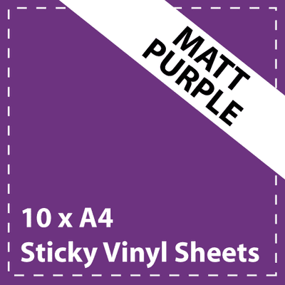 Vinyl Sheets 10 x A4 Matt Purple Sticky Vinyl Sheets - Craft Robo, CriCut & Crafts