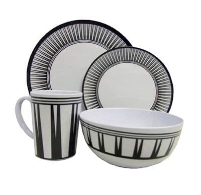 16 Pce Melamine dinner set (Stipe)