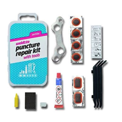 Repair Kit Cycle Inner Tube patch Tools Leaver Weldtite