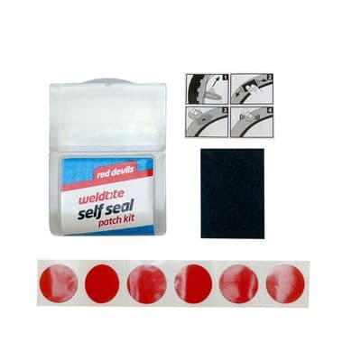 Tyre Patch Puncture Repair Kit Weldtite Red Devil Bike
