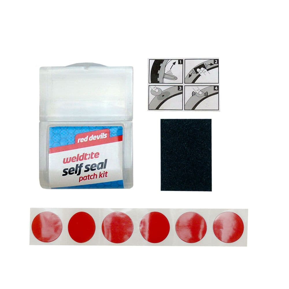 Tyre Patch Puncture Repair Kit Weldtite Red Devil Bike