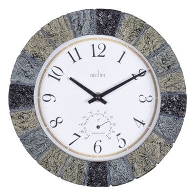 Acctim Bowfell Slate Effect In/Out Analogue Wall Clock CK2427